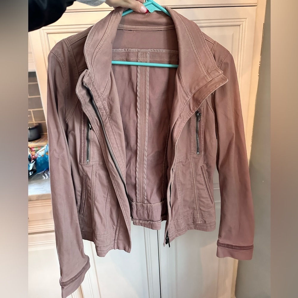 Women's Mauve Moto Jacket Size L - Picture 3 of 3
